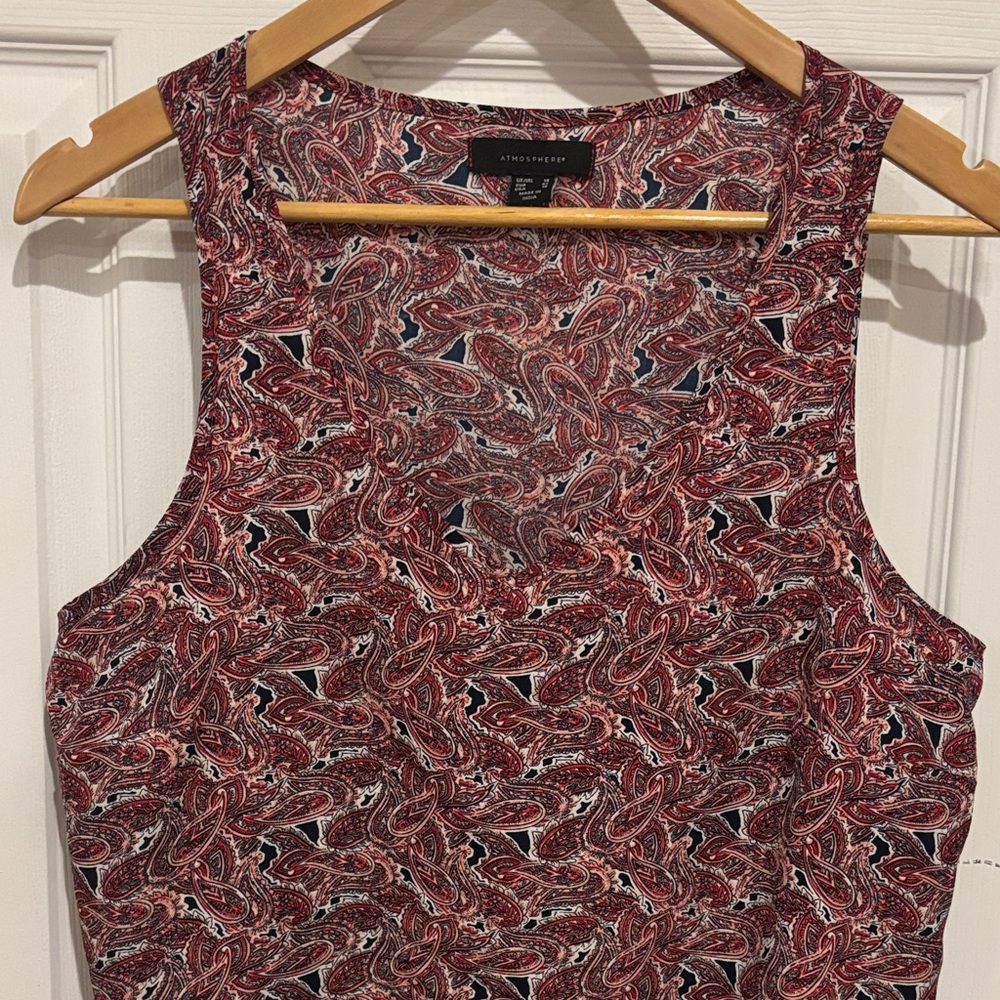 Atmosphere Red Paisley Tank Top